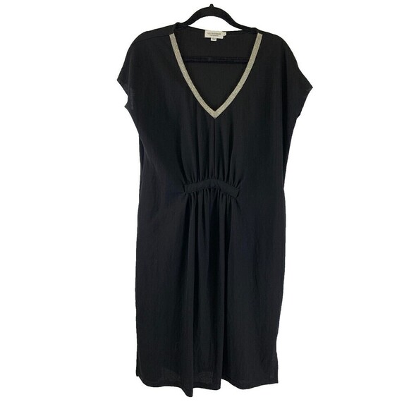 Lili Sidonio Molly Bracken Viscose Dress V-Neck Beaded Black Sleeveless Large - Picture 1 of 12